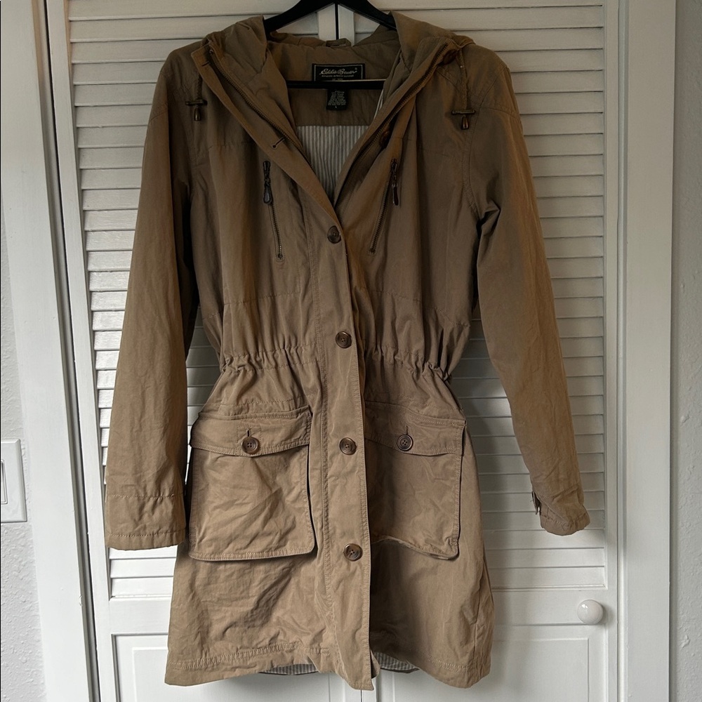 Eddie Bauer Tan Mid-Length Jacket Large